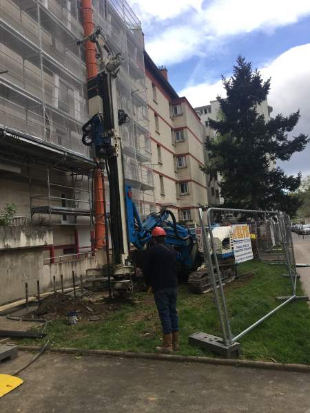Fondations spéciales : Fondations par Micropieux pour cages d'ascenseur à Lyon 9°